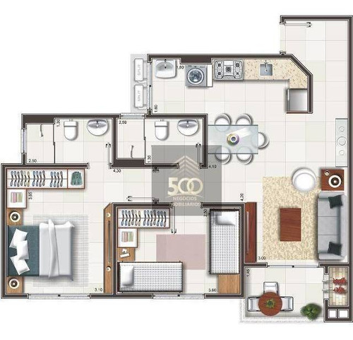 Imagem 6 de 19 de Apartamento À Venda, 105 M² Por R$ 356.000,00 - Bela Vista - São José/sc - Ap2035