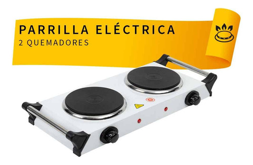 Parrilla Eléctrica 2 Quemadores De Disco Con Asa
