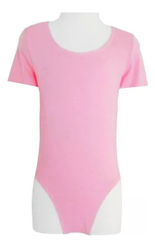 Malla De Gimnasia Lycra Manga Corta Rosado