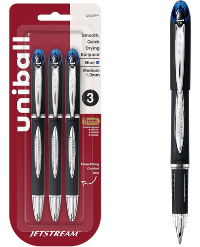 Bolígrafos De Punta Gruesa Azul 0.9 Mm, Set De 3