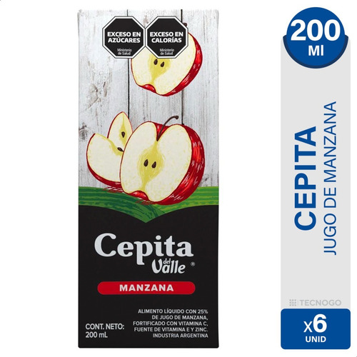 Jugo De Manzana Cepita Del Valle Con Vitaminas - Pack X6 