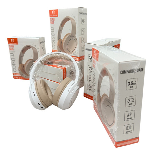 Fone De Ouvido Bluetooth Sem Fio Hmaston Sn15 Cor Branco