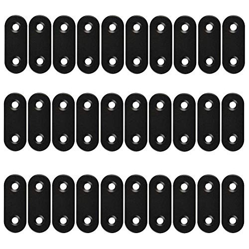  30 Pcs Black Flat Straight Corner Brace Plates Metal J...