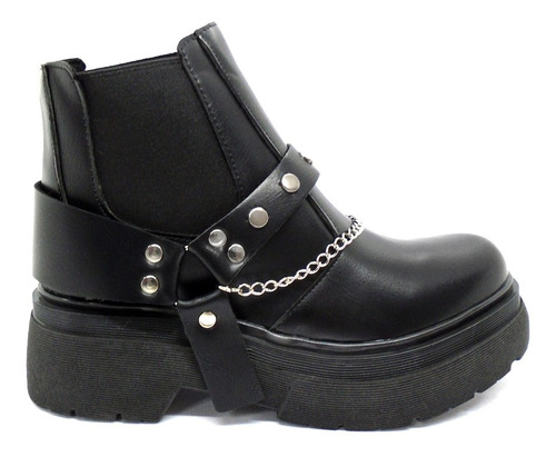 Botas Borcegos Mujer Plataforma Elastico Cadena Friends