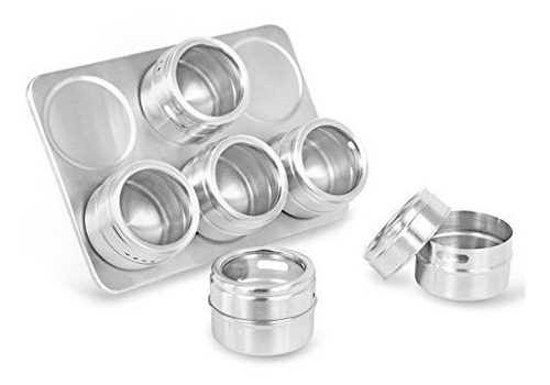 Internets Best Magnetic Spice Rack | 6 Jarras | Round Storag