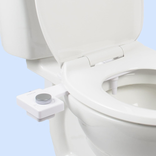 Bidet Para Inodoro Tushy, Ultra Delgado Blanco Y Plateado