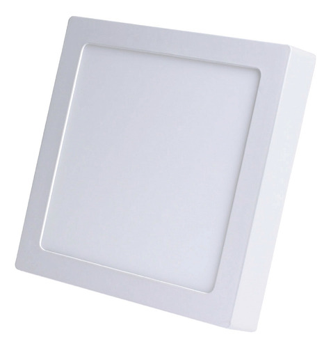 Painel Led Plafon Sobrepor Quadrado 18w Branco Quente