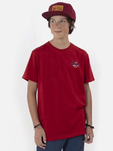 Polera Surf Signs Juvenil Rojo Maui And Sons