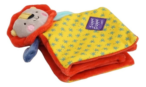 Juguete Para Perros Peluche Manta Gigwi Suppa Puppa Lion Xs Color Amarillo Diseño León
