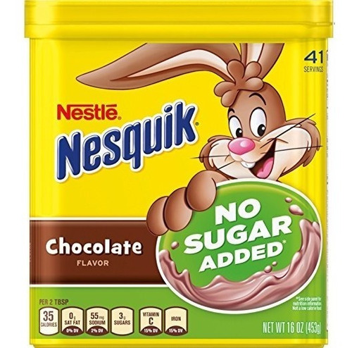 Nestlé Nesquik Sin Azúcar Añadido Chocolate En Polvo 16 Onza