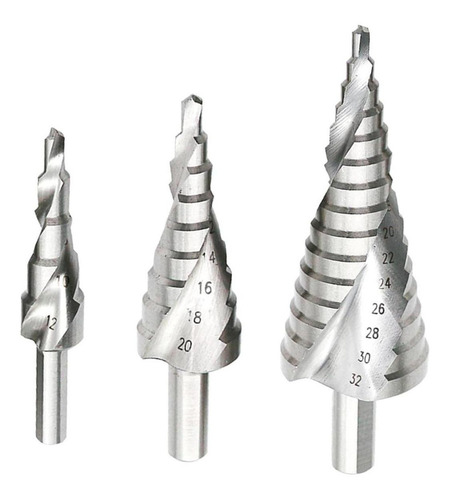 Brocas Espiral Escalonadas, Mxslb-003, 9pzs No.4 Al 12,20,32