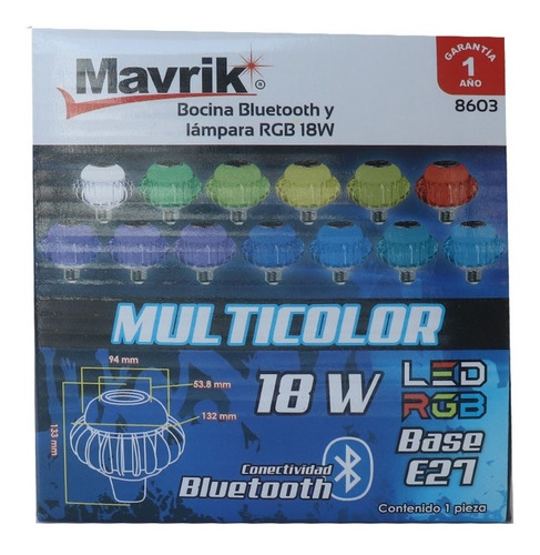 Foco Multicolor Fiesta Con Bocina Bluetooth Mavrik 40500307