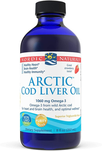 Nordic Naturals Nordic Cod Liver Oil 1060 Mg Omega 3 237 Ml Sabor Fresa