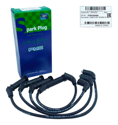 Imagen 2 de 10 de Cables Bujias Kia Picanto 1.1 2008 2009 2010 2011 Original