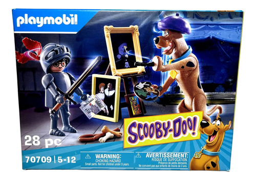 Conjunto Playmobil Scooby-doo Aventura Com Cavaleiro Negro - 28 Peças - Com Mini Boneco Cachorro Scooby Doo E Acessórios - Sunny Brinquedos