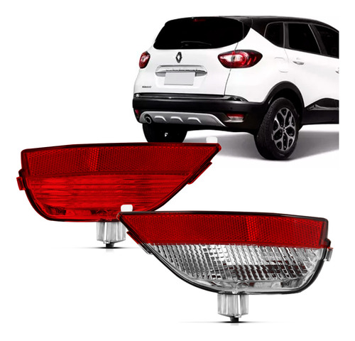 Par Refletor Parachoque Traseiro Captur 2017 2018 2019 2020