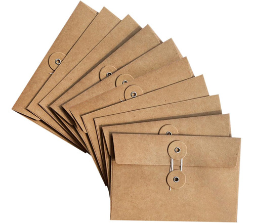 Eorta 10 Sobres De Papel Kraft Con Bolsillos Vintage Con Bot