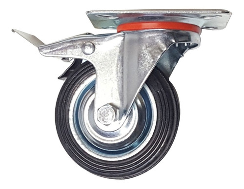 Imagen 7 de 10 de Ruedas Giratoria 75 Mm Llanta Chapa 2 Con Freno Y 2 Sin Freno Verashop
