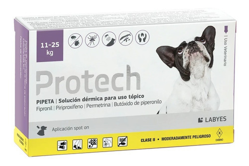 Pipeta Protech Perro 11 A 25kg Pulgas Garrapatas Y Mosquitos