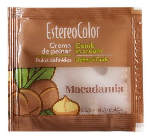 Estereo Color Crema De Peinar Macadamia 5ml Rulos Perfectos