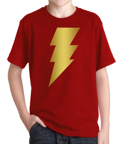 Remeras Shazam Niños Logo Simbolo Comic Superheroe