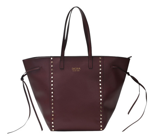 Bolso Shopper Cartera Buenos Aires Moon Tachas Skora Choco