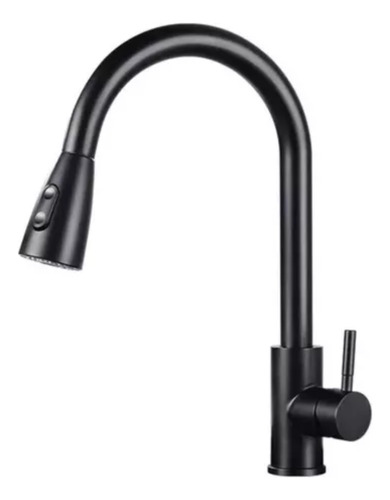 Llave Lavaplato Extensible Negro Monomando Profesional