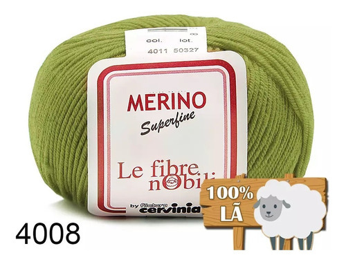 Lã Merino Cervinia 50g 158mts 100% Lã Crochê E Tricô Cor Verde