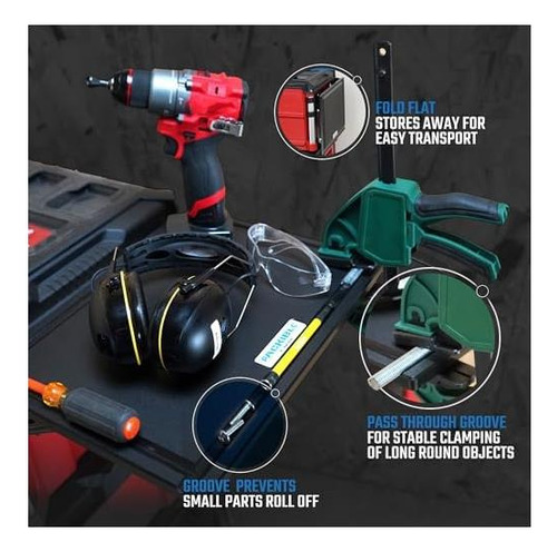 Packibletool Kit De Mesa Lateral Plegable Hdpe Milwaukee Mod