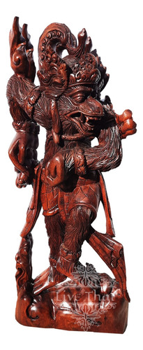 Hanuman Sentado Teka Madera 75cm Dios Mono China Escultura