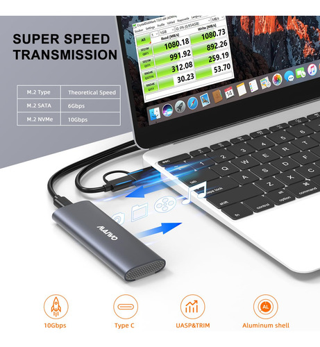 Maiwo M.2 Ssd Enclosure Adapter,usb 3.2 Gen 2 Vkxjw
