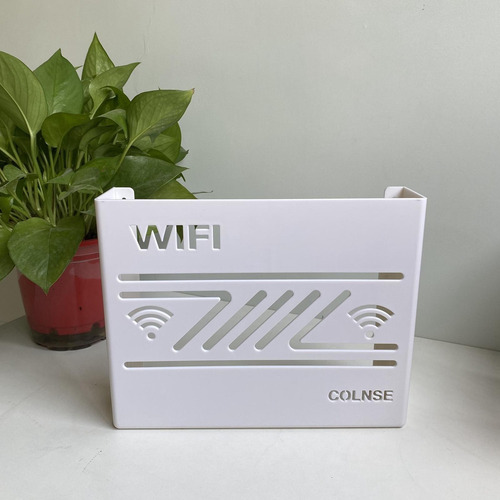 Estante Del Enrutador Gestión De Cables Montado En Blanco