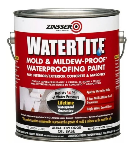 Pintura Hidrofuga Watertite Anti Humedad X 3.78 Lt.