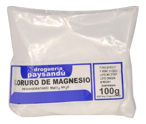 Cloruro De Magnesio Puro - 100 G