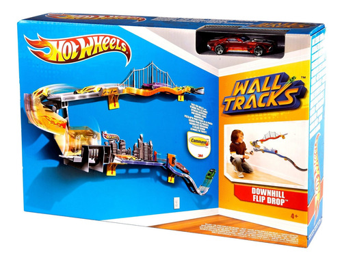 Hot Wheels Wall Tracks Downhill Flip Drop Pista De Juguete