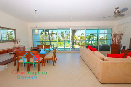 Cad Mayan Lakes View 204. Terraza Con Vista A La Alberca. En Condominio Con Club De Playa