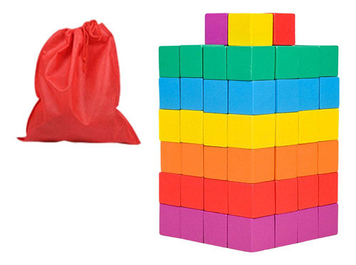 Cubos De Madera Coloridos Sólidos, 2,5 Cm 100 Piezas