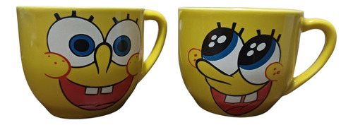 Conjunto De Xícaras Bob Esponja 170ml Porcelana Amarelo Bob Esponja