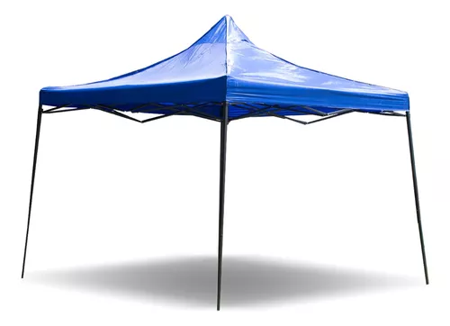 Toldo Carpa Plegable 3x3 Lona Impermeable Resistente Azul