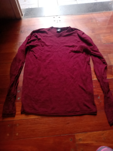 Sweater Poulover Talle S  Hilo Slim.fit Fsbn Bordo 