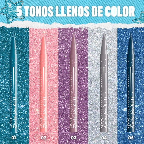 Delineador De Ojos Epic Ink Liner Glitz De Nyx Flashy Flare Metalizado