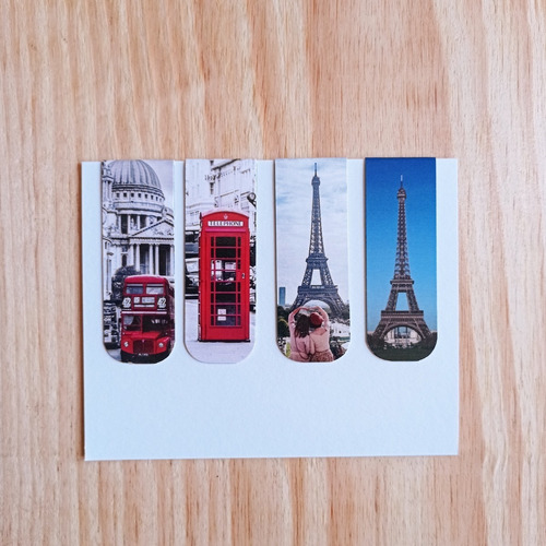 Imagem 2 de 6 de Marcador De Página Magnético Kit 4 Marcadores Londres Paris