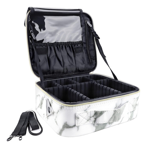 Estuche Maquillaje Viaje Profesional Brochas 26 Cm Blanco