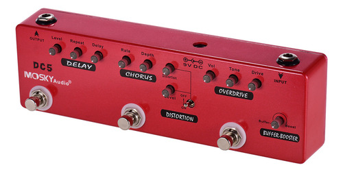 M Guitarra Con Pedal De Efectos 6 En 1 Shell Bypass Con