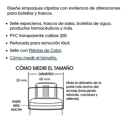 Imagen 2 de 2 de Bandas Termoencogibles Perforada Sello De Seguridad 66x28 Mm
