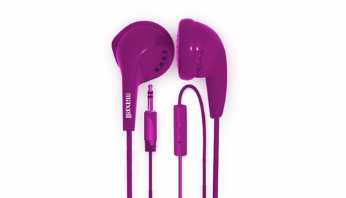 Audífonos Estereo Boton Con Microfono Maxell Eb-mic Fucsia