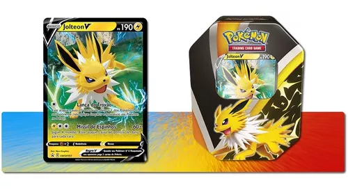 LATA POKÉMON TCG JOLTEON V - EVOLUÇÕES DE EEVEE - Sacred Toy