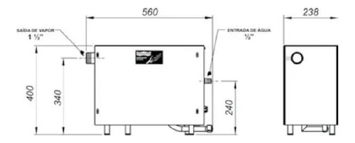 Sauna Vapor Steam Inox 6kw + Comando Analógico A - Sodramar