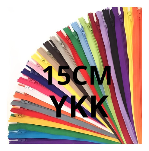Zíper Ykk De Nylon 15cm Comum-cores Sortidas - Kit C/ 1000 