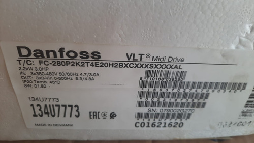 Inversor Danfoss 2.2kw 3cv Fc-280 380v